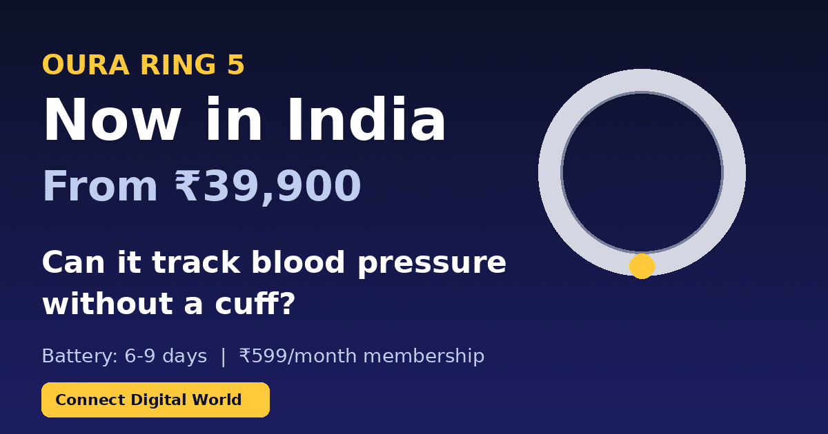 Oura Ring 5 Launched in India at ₹39,900: Can It Actually Track Your Blood Pressure Without a Cuff 1 oura ring 5 india banner